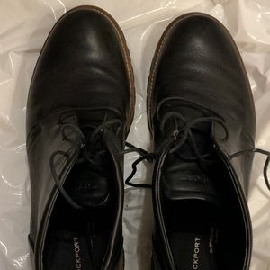 Men’s black leather Rockport/adidas boots size 9